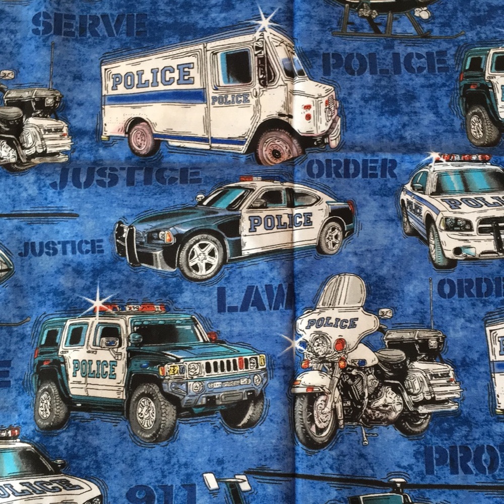 Back The Blue 💙 Police / Law Enforcement Print Quilting Fabric